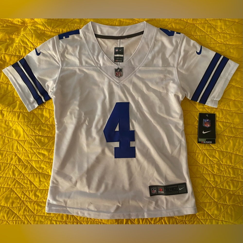 New Youth SM Dallas cowboy Prescott Jersey OnField White